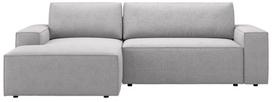 Kampinė sofa - lova Micadoni Jodie Boucle, šviesiai pilka sp., kairinė, 246 x 151 cm x 86 cm