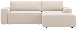 Kampinė sofa - lova Micadoni Jodie Boucle, smėlio sp., dešininė, 246 x 151 cm x 86 cm