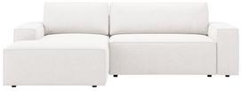 Kampinė sofa - lova Micadoni Jodie Boucle, tamsiai mėlyna sp., kairinė, 246 x 151 cm x 86 cm