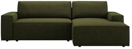 Kampinė sofa - lova Micadoni Jodie Boucle, alyvuogių žalia sp., dešininė, 246 x 151 cm x 86 cm