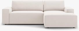 Kampinė sofa - lova Micadoni Jodie, šviesiai smėlinė, dešininė, 246 x 151 cm x 86 cm