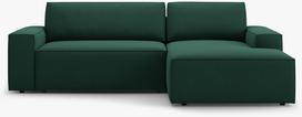 Kampinė sofa - lova Micadoni Jodie, žalia sp., dešininė, 246 x 151 cm x 86 cm