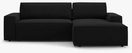 Kampinė sofa - lova Micadoni Jodie, juoda sp., dešininė, 246 x 151 cm x 86 cm