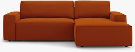 Kampinė sofa - lova Micadoni Jodie, terakotinė sp., dešininė, 246 x 151 cm x 86 cm