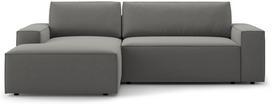 Kampinė sofa - lova Micadoni Jodie Bluvel 13, pilka sp., kairinė, 246 x 151 cm x 86 cm