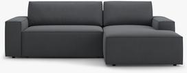Kampinė sofa - lova Micadoni Jodie, tamsiai pilka sp., dešininė, 246 x 151 cm x 86 cm