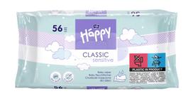 Drėgnos servetėlės kūdikiams Happy Classic Sensitive, 56 vnt.