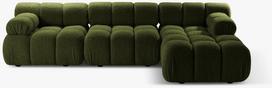 Kampinė sofa Micadoni Bellis, žalia sp., kairinė, 282 x 155 cm x 70 cm