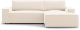 Kampinė sofa - lova Micadoni Jodie Bluvel 22, šviesiai smėlinė, dešininė, 246 x 151 cm x 86 cm