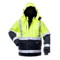 Darbinė striukė Baltic Canvas HI-VIS FB-8946 M, mėlyna sp./juoda sp./geltona sp., M dydis
