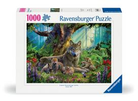 Dėlionė Ravensburger Wolves In The Forest, 50 cm x 70 cm, 1000 vnt., įvairių spalvų