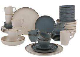Pietų servizas Ambition Craft Blue&Beige, porcelianas, mėlyna sp./ruda sp., 42 vnt.