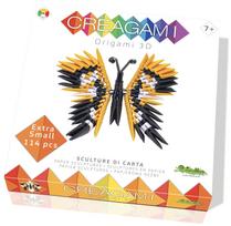 Popierinių figūrų gaminimo rinkinys, drugelis Creagami 3D Origami XS, juoda sp./geltona sp.