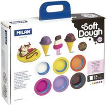Plastilino rinkinys, su priedais Milan Soft Dough Ice Cream And Waffles, ruda sp./balta sp./geltona sp.