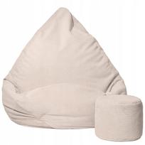 Sėdmaišis su pufu Sako Mega Dot Velour XXL, kreminė sp.