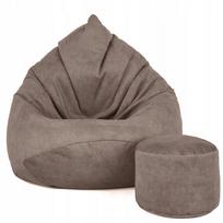 Sėdmaišis su pufu Sako Mega Premium Terra Velour XXL, ruda sp.