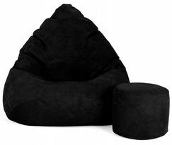 Sėdmaišis su pufu Sako Mega Dot Velour XL, juoda sp.
