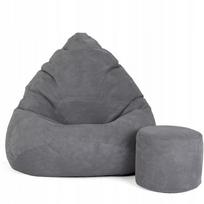 Sėdmaišis su pufu Sako Mega Dot Velour XXL, pilka sp.