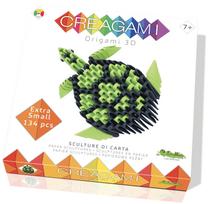 Popierinių figūrų gaminimo rinkinys, vėžlys Creagami 3D Origami XS, juoda sp./žalia sp.