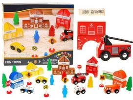 Medinės kaladėlės Fun Town, 47 vnt.