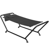 Hamačicas su stovu 237 x 90 cm, su šonine kišene, galvos atrama, metalinis rėmas, iki 150 kg