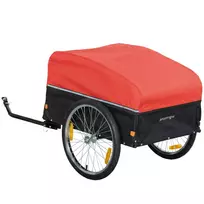Dviračio priekaba 170 litrų Dviračio krovininė priekaba su jungtimi, uždangalu, 51 cm, greito atjungimo mechanizmu, pripučiamos padangos iki 40 kg