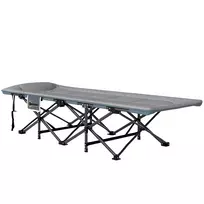 Outsunny sulankstoma lova, skirta stovyklavimui, su čiužiniu, pagalve, šonine kišene, 187 x 67 x 37 cm, lovai svečiams, iki 150 kg, stovyklavimo gultas suaugusiems, sulankstoma lova laukui, sodui, stovyklavimui, kelionėms, pilka spalva