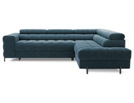 Kampinė sofa - lova Ferucce, tamsiai mėlyna sp., dešininė, 200 x 276 cm x 93 cm