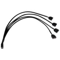 Laidas Alphacool Y-Splitter ARGB 3-pin, 4 x 3-pin, 0.3 m, juoda sp.