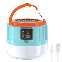 Nešiojamas įkroviklis (Power bank), nešiojamas žibintas BORUiT Portable Solar Lantern YHX-0217, 2400 mAh, 10 W, mėlyna "electric blue" sp.
