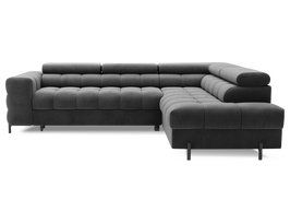Kampinė sofa - lova Ferucce, tamsiai pilka sp., dešininė, 200 x 276 cm x 93 cm