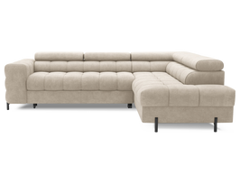 Kampinė sofa - lova Ferucce, šviesiai smėlinė, dešininė, 200 x 276 cm x 93 cm