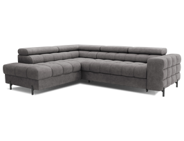 Kampinė sofa - lova Ferucce, pilka sp., kairinė, 200 x 276 cm x 93 cm