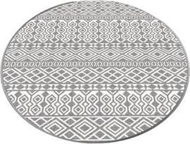 Vonios grindų kilimėlis Foutastic Order, balta sp./pilka sp., 80 cm x 80 cm, Ø 80 cm