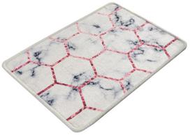 Vonios grindų kilimėlis Foutastic Honeycomb, balta sp./raudona sp./pilka sp., 60 cm x 40 cm