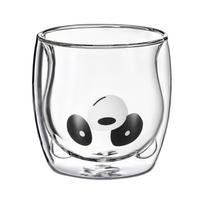 Dvigubo stiklo puodelis Ambition Verre Panda, skaidri sp./balta sp./juoda sp., 0.300 l