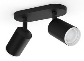 Išmanusis šviestuvas nukreipiamasis Philips Hue Fugato, GU10, 2000 - 6500 °K, 1 x 5.7 W, juoda sp.