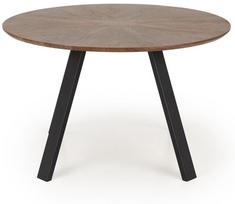 Valgomojo stalas Danilo, juoda sp./riešuto sp., 120 cm x 120 cm x 74 cm