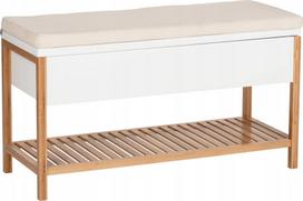 Suoliukas su batų lentyna Zeller Finja, ruda sp./balta sp., 90 cm x 35 cm x 52 cm