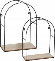 Sieninė lentyna Home Styling Collection, juoda sp./ruda sp., 35 cm x 25 cm x 14 cm
