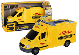 Žaislinis autobusas Lean Toys City Truck DHL, 1:16, geltona sp.