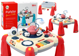 Vaikų žaidimo stalas Lean Toys Funny Game Table, 13 cm, raudona sp.
