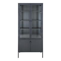 Vitrina House Nordic Brisbane, juoda sp., 80 cm x 35 cm x 180 cm