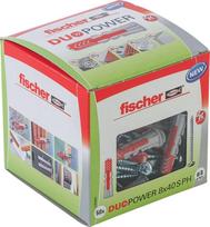 Kaištis Fischer DuoPower Dowels 8x40 S PH LD, 40 mm, 50 vnt.