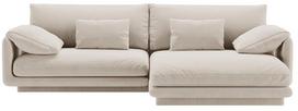 Kampinė sofa Micadoni Torino Velvet, ecru, dešininė, 250 x 170 cm x 83 cm