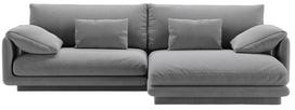 Kampinė sofa Micadoni Torino Velvet, šviesiai pilka sp., dešininė, 250 x 170 cm x 83 cm