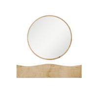Pakabinamas stalčius Kalune Design Princesse, ąžuolo sp., 30 cm x 82 cm x 15 cm, su veidrodžiu