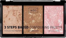 Veido kontūravimo paletė Wibo 3 Steps Baked Contouring Palette, įvairių spalvų, 10 g