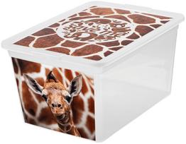 Daiktadėžė su dangčiu, žaislams Branq X Box Deco, 15 l, skaidri sp./ruda sp., 38.5 x 28.5 x 20 cm