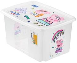 Daiktadėžė su dangčiu, žaislams Keeeper Karolina "Peppa Pig", 45 l, skaidri sp., 55.5 x 40 x 30 cm